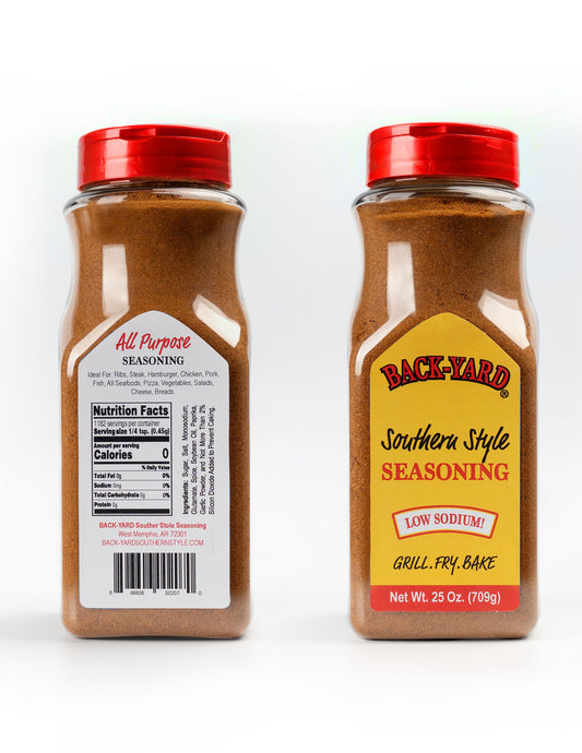 BACK-YARD Southern Style Seasoning: The Low Sodium "Everything" Rub (25oz Professional Value Size)