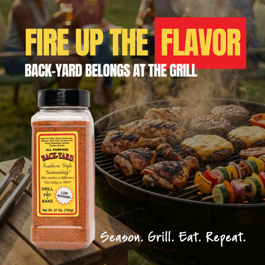BACK-YARD Southern Style Seasoning: The Low Sodium "Everything" Rub (25oz Professional Value Size)